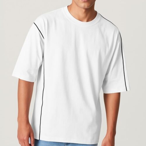 Plain Lines Oversized T-shirt - White (Combo)