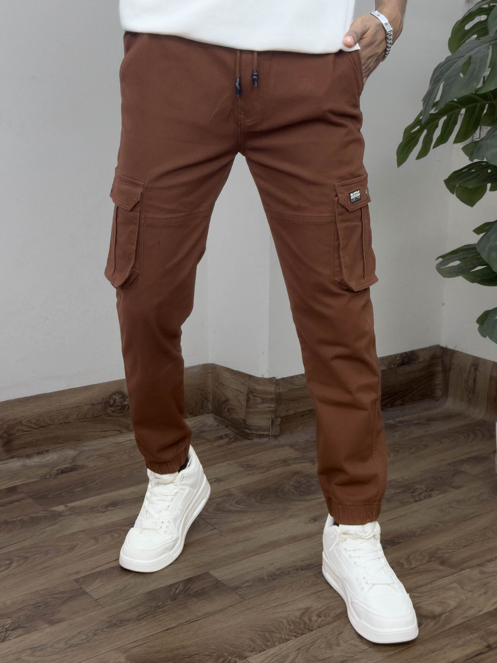Men's Cargo Jogger Pants - Brown