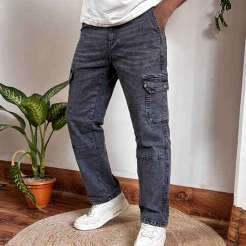 Charcoal-Grey Baggy Denim Pant