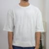 Waffle Drop Shoulder T-Shirt - White